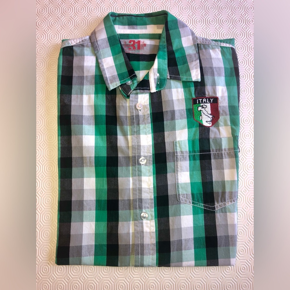 Le 31 - Green Italy short sleeve dress shirt